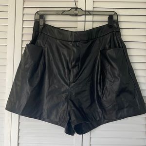 Zara leather shorts